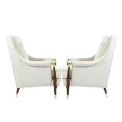 Sculptural Gio Ponti Style Lounge Chairs