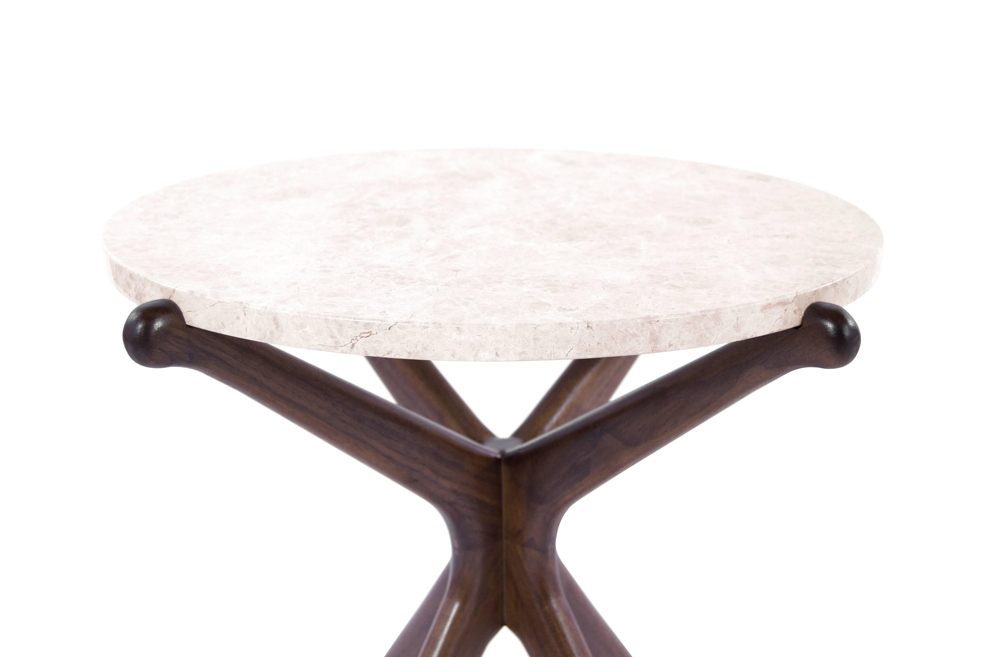 Contemporary Walnut Gazelle Side Tables