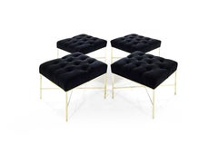 X-Base Brass Stools by Paul McCobb for Directional