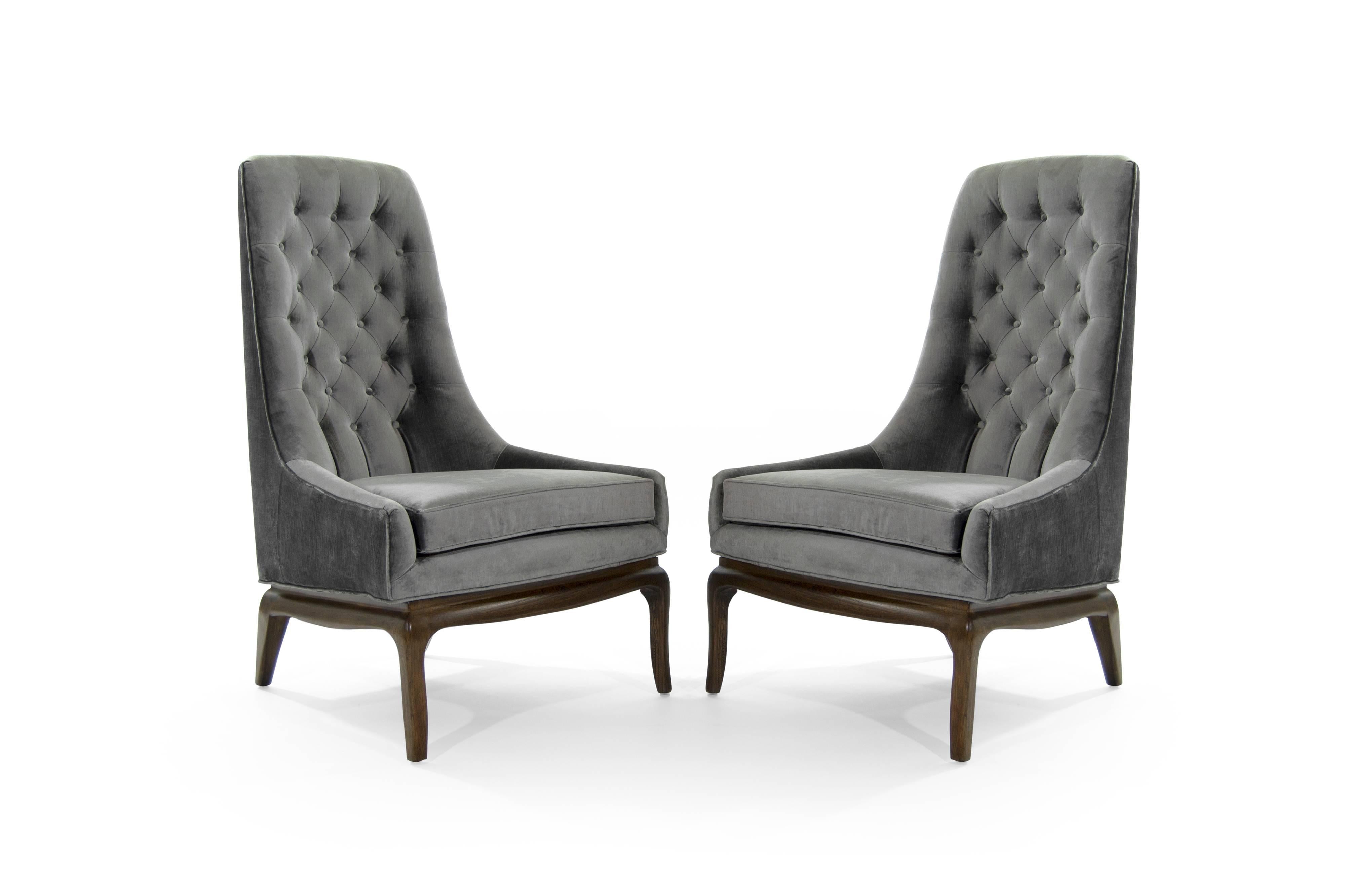 Modern Era T.H. Robsjohn-Gibbings Style Lounge Chairs In Excellent Condition In Westport, CT