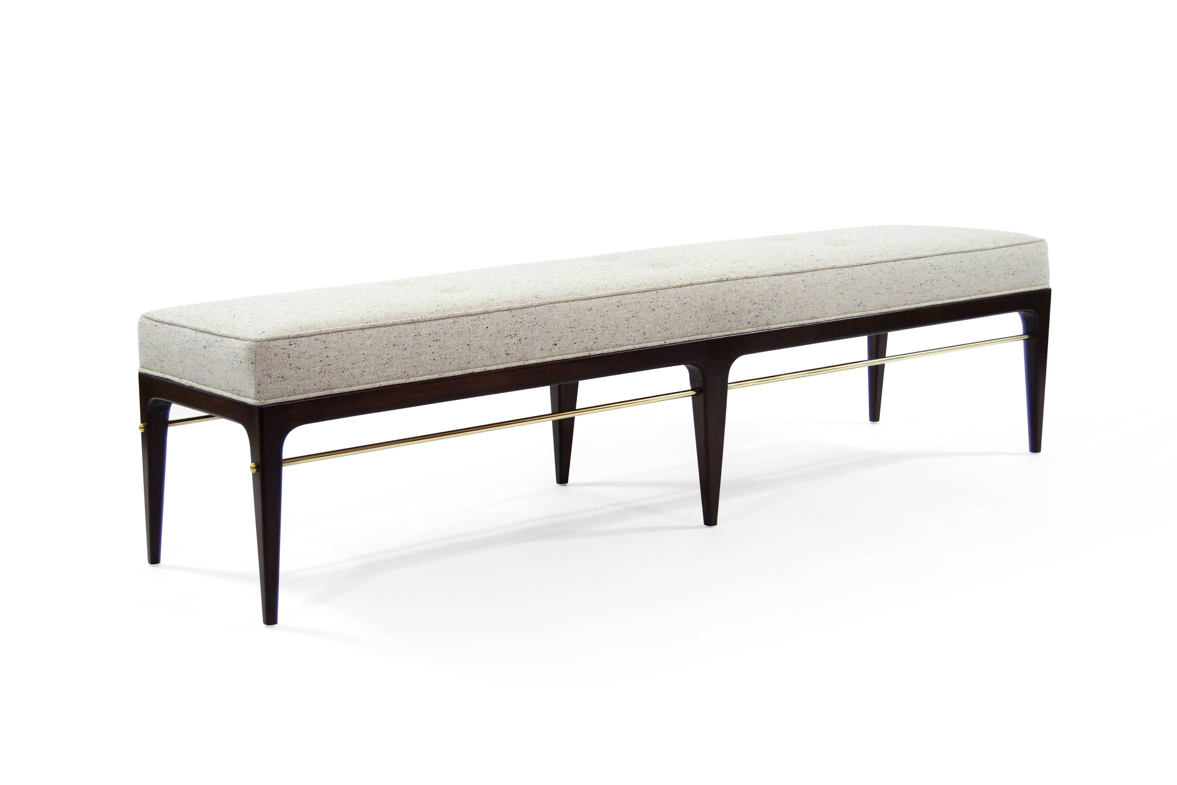 Mid-Century Modern Brass Rodded Bench in the Style of Edward Wormley