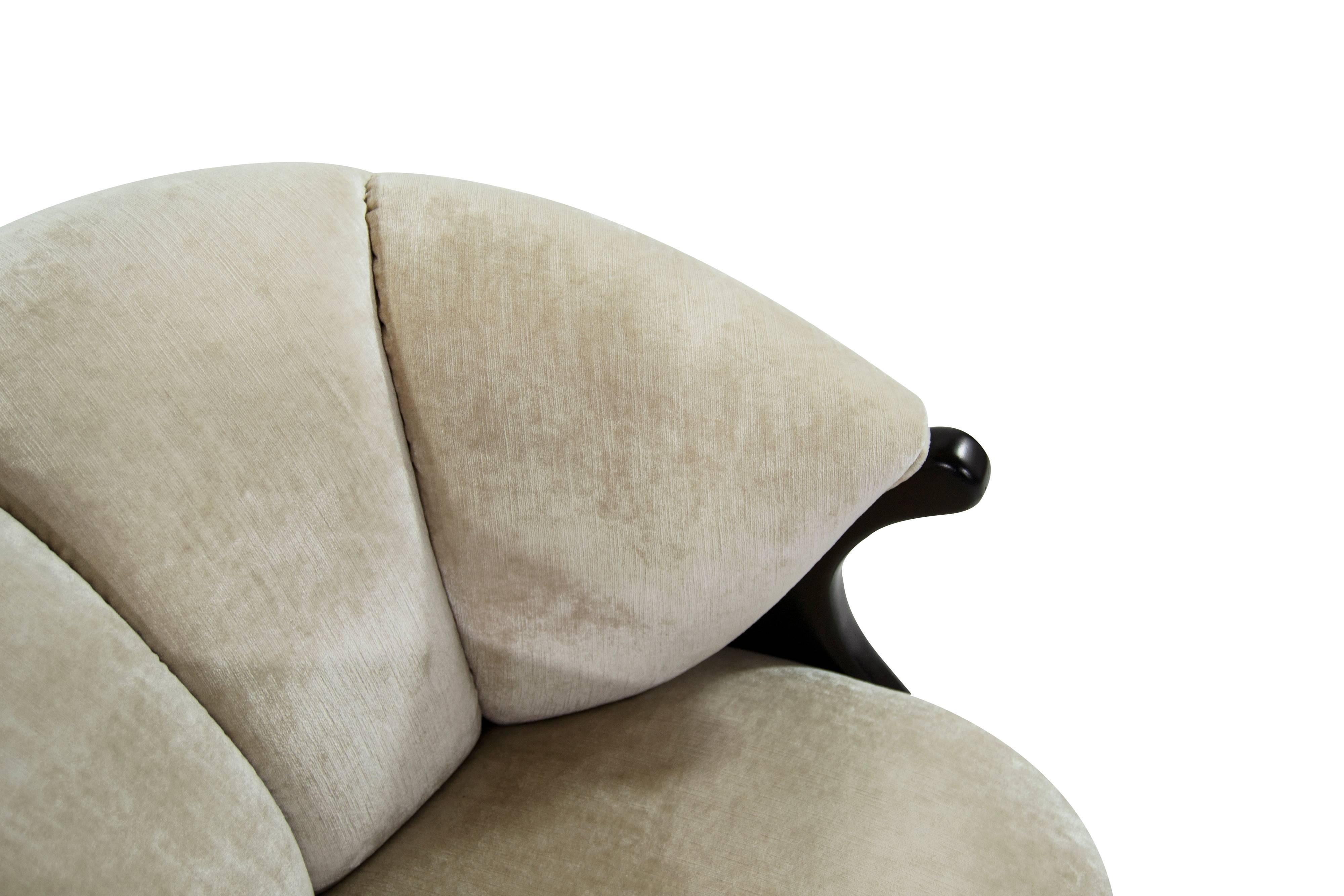 Modernist Karpen Lounge Chairs in Beige Chenille 1