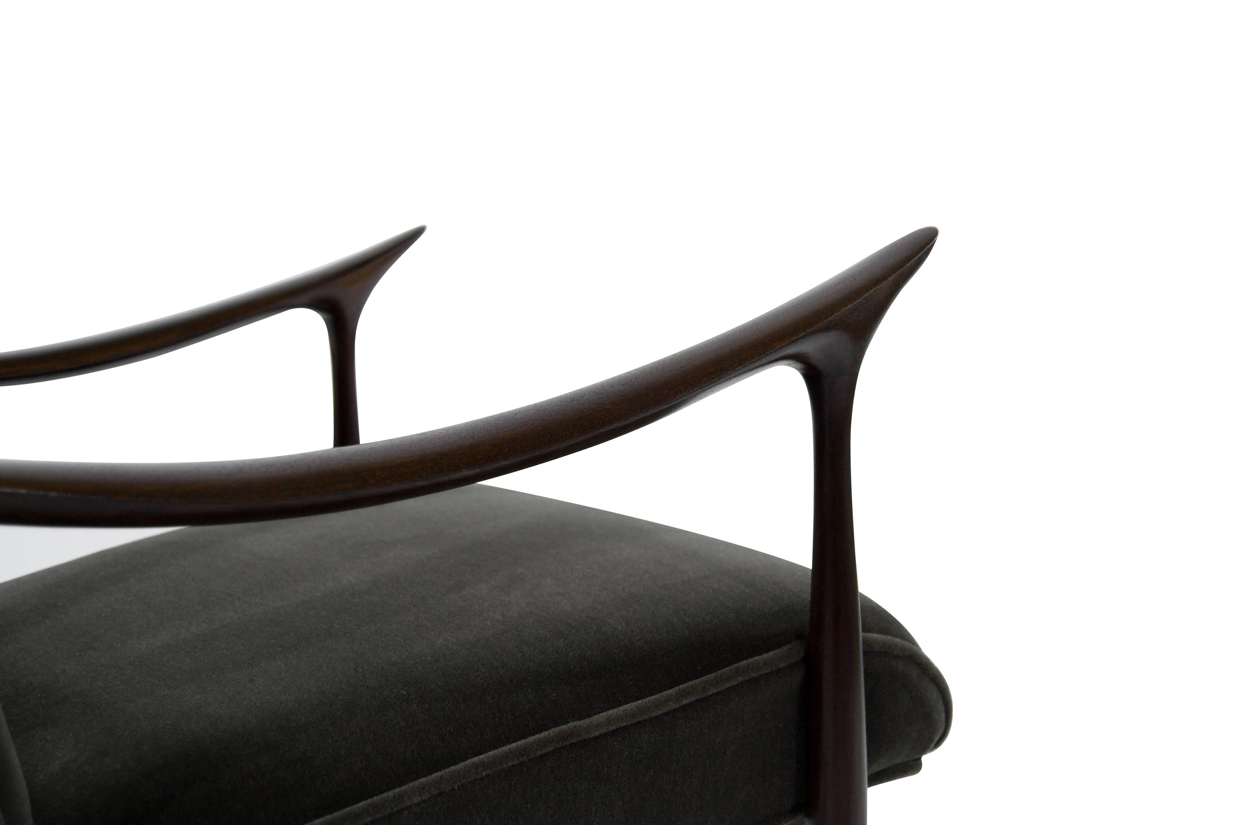 Sculptural Brazilian Lounge Chairs in Mohair 1