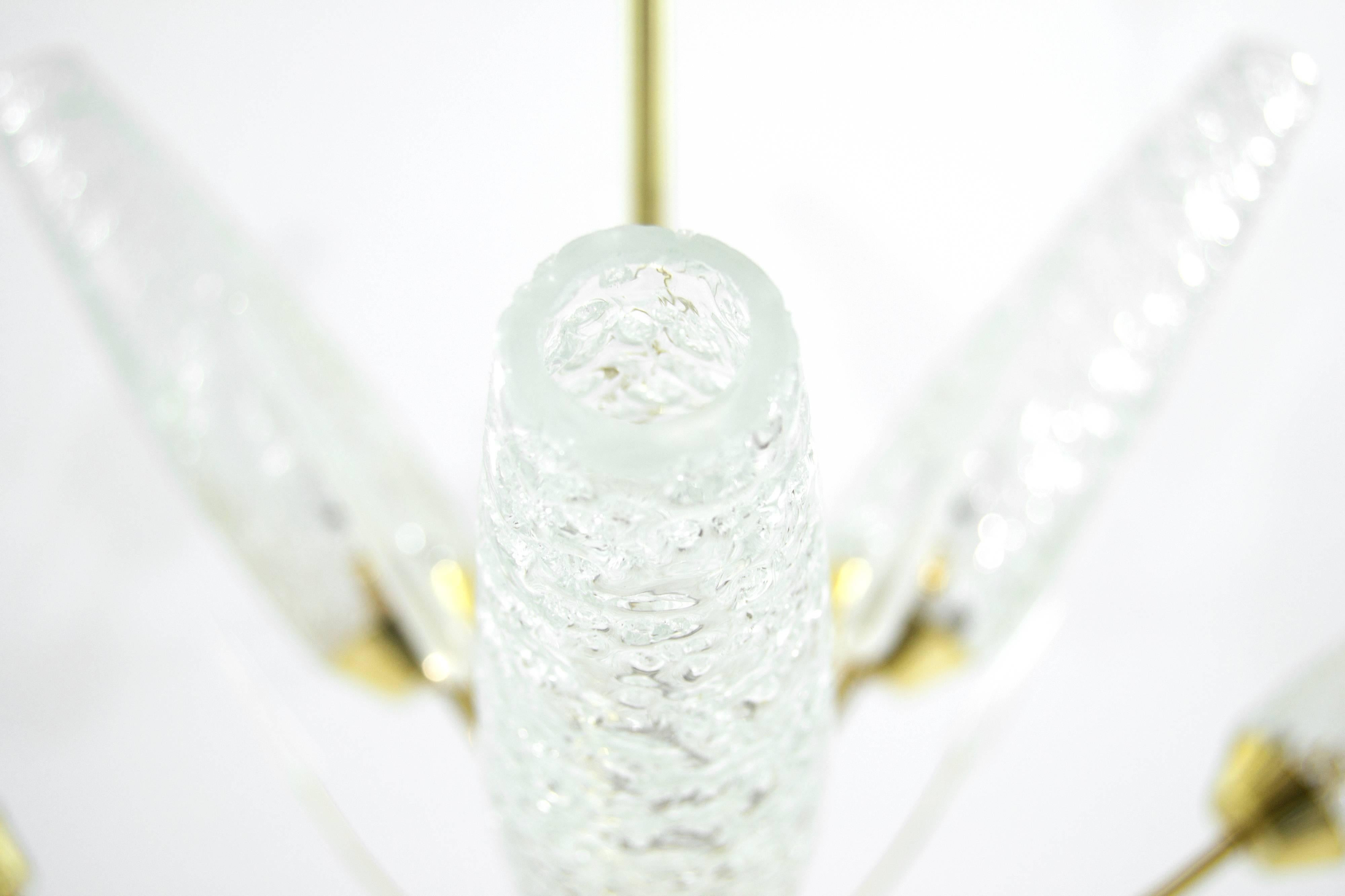 Murano Glass Shades Brass Chandelier 1