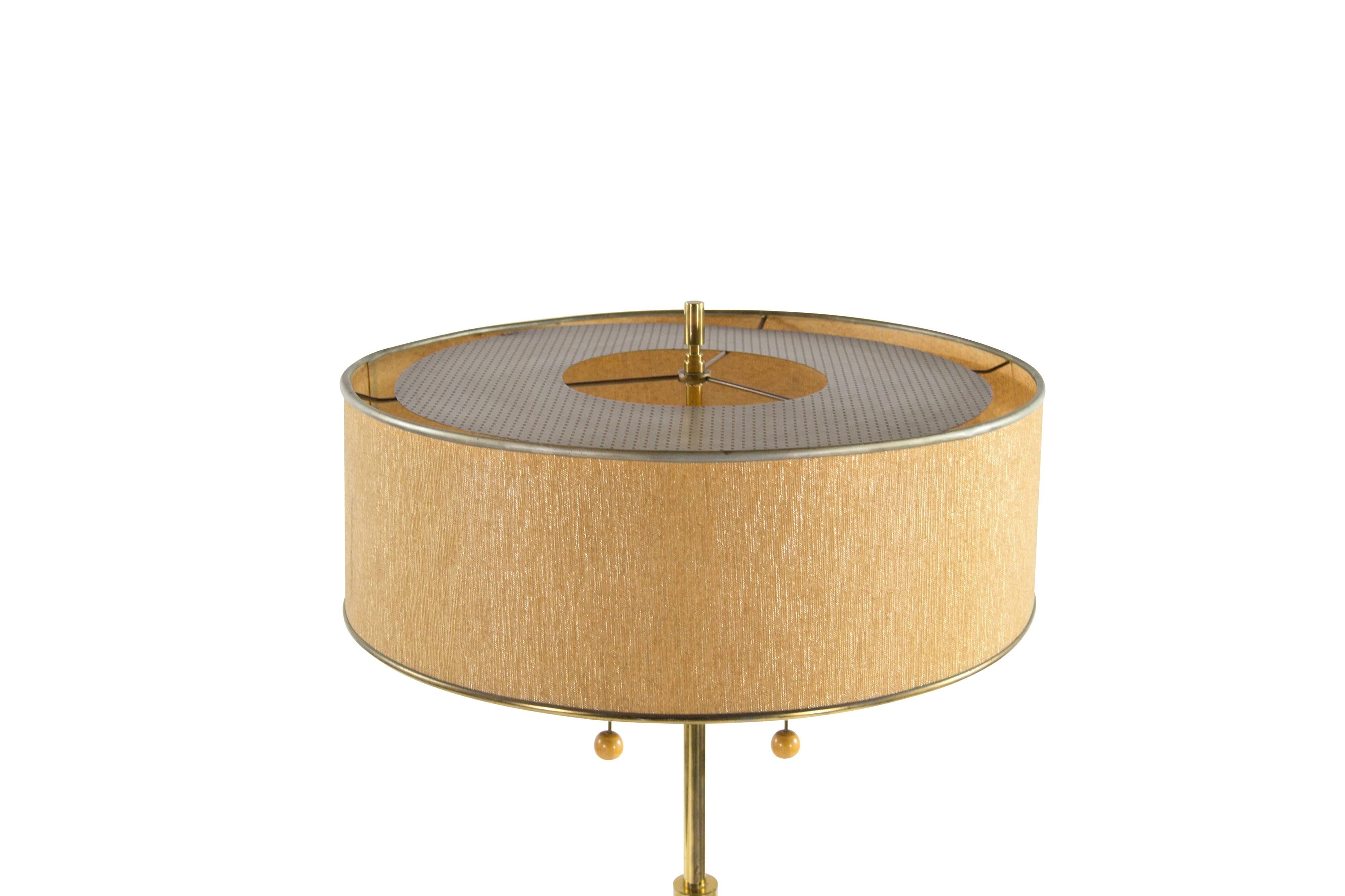 Mid-Century Modern Gerald Thurston for Lightolier Brass Floor Lamp