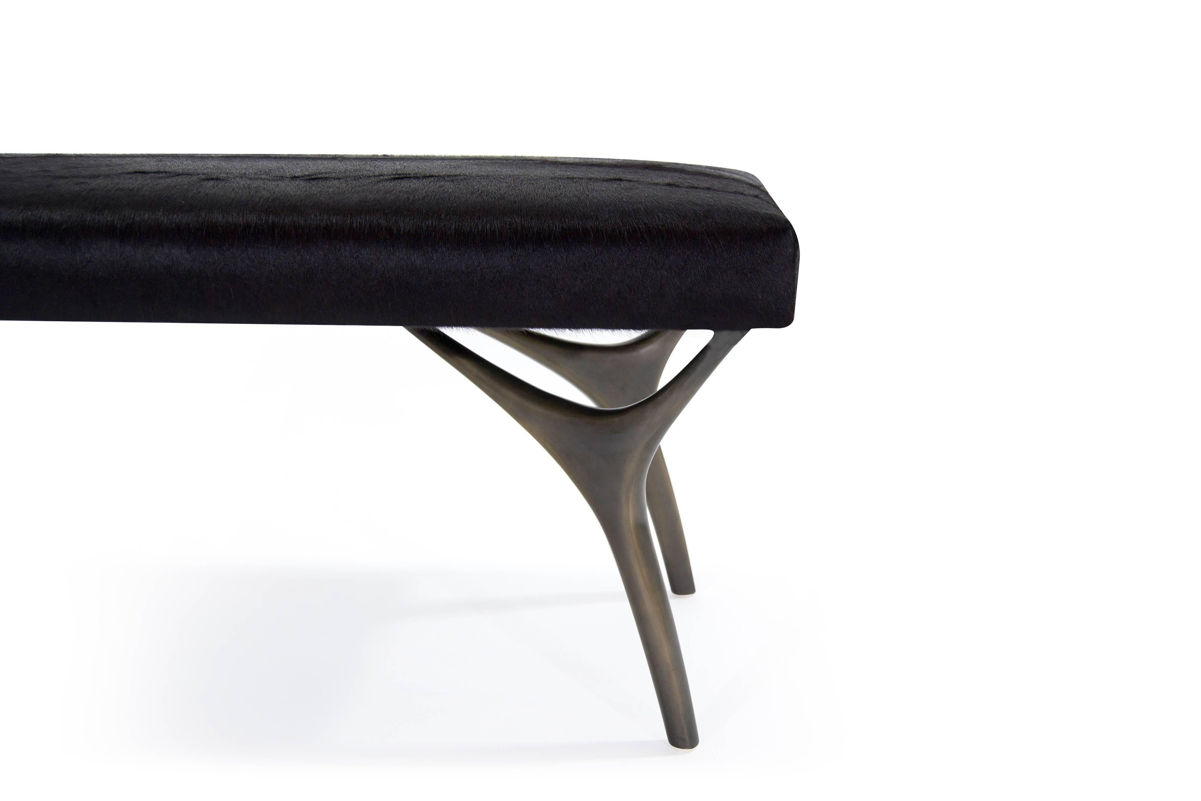 Contemporary Crescent Bench in Bronze by Stamford Modern For Sale
