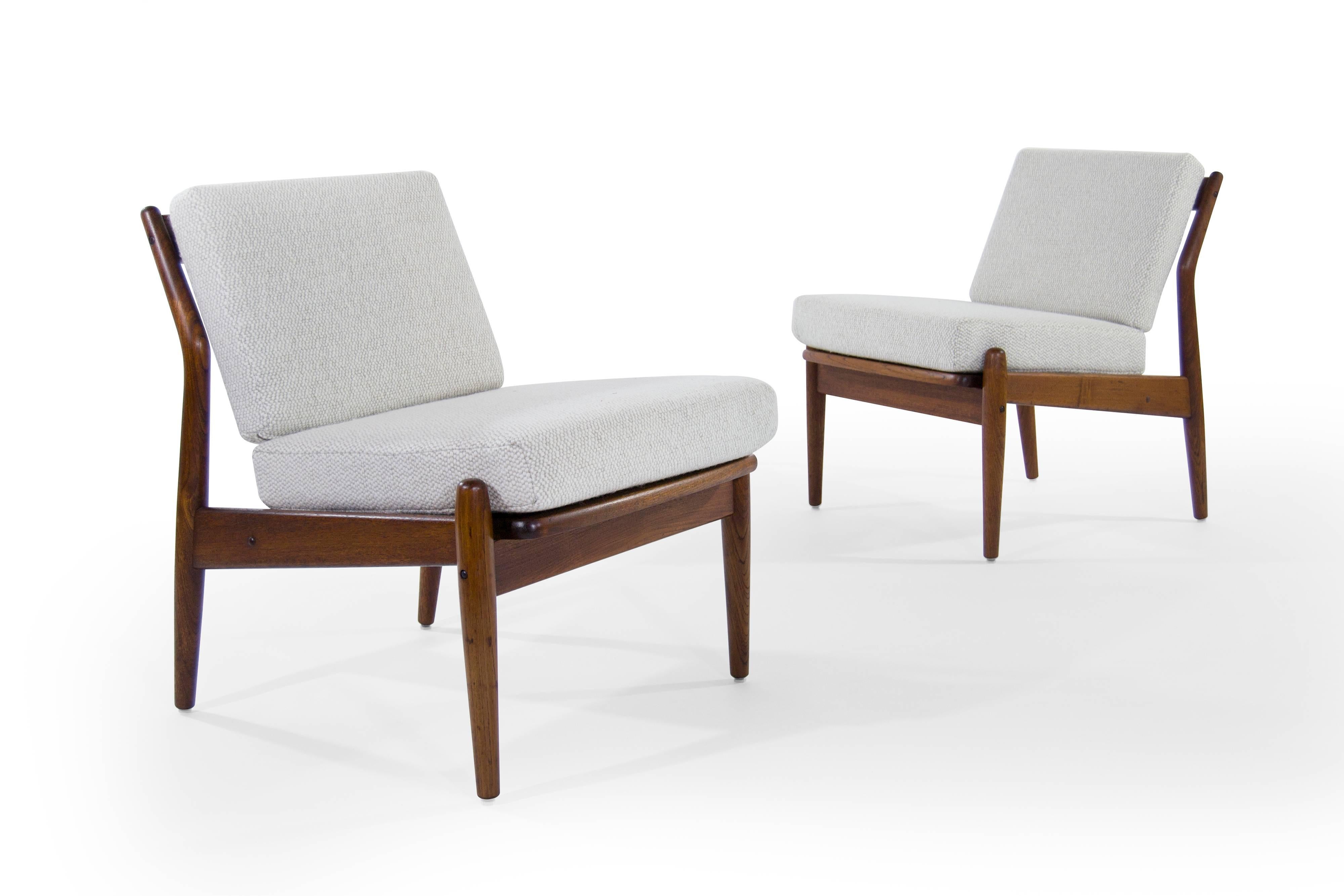 Danish Scandinavian Modern Teak Slipper Chairs