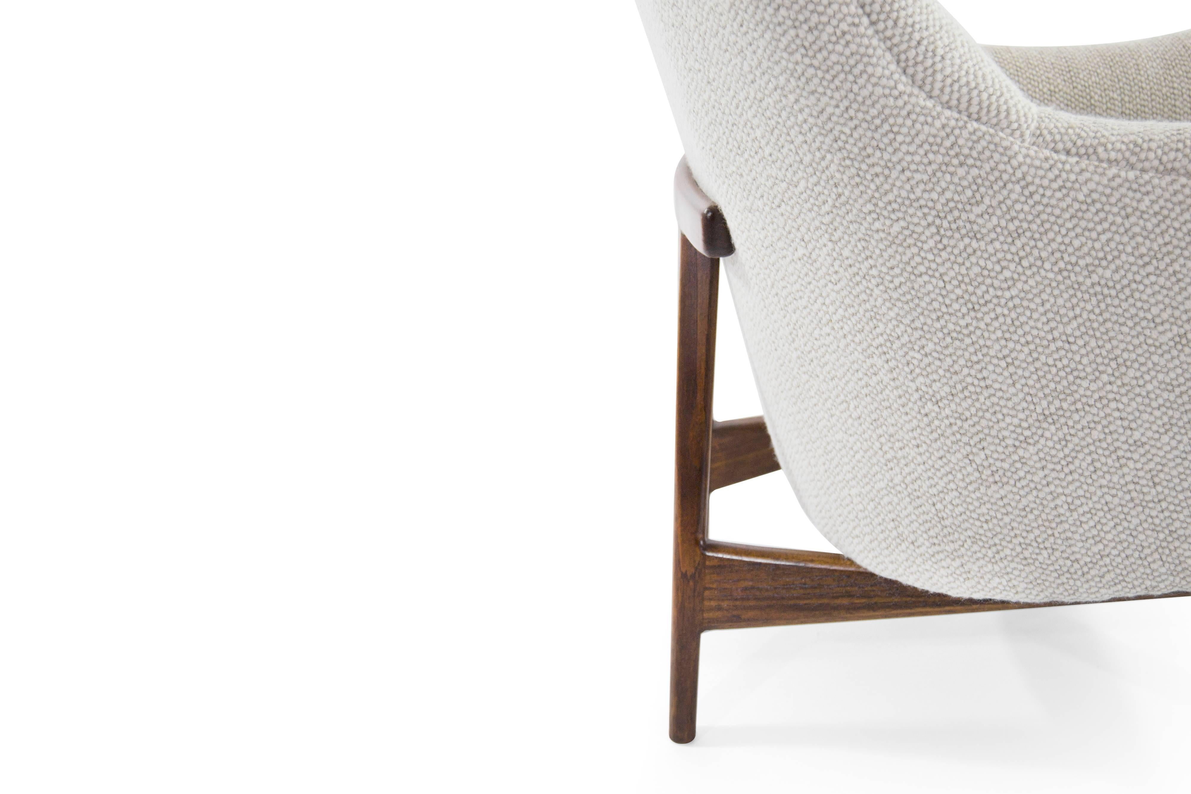 Wool Jens Risom A-Line Lounge Chair, Model #2136