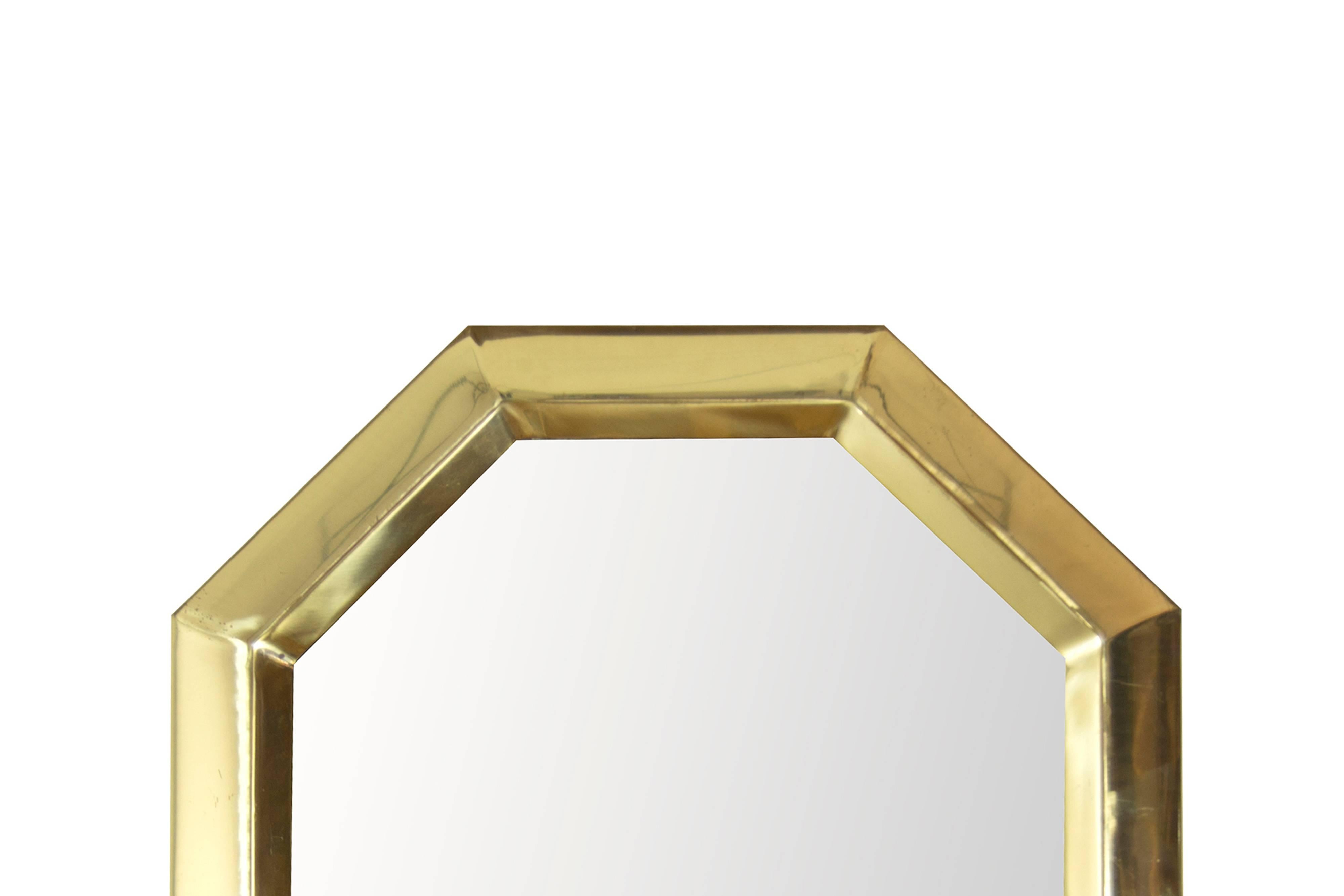 20th Century Octagonal Brass Frame Mirrors