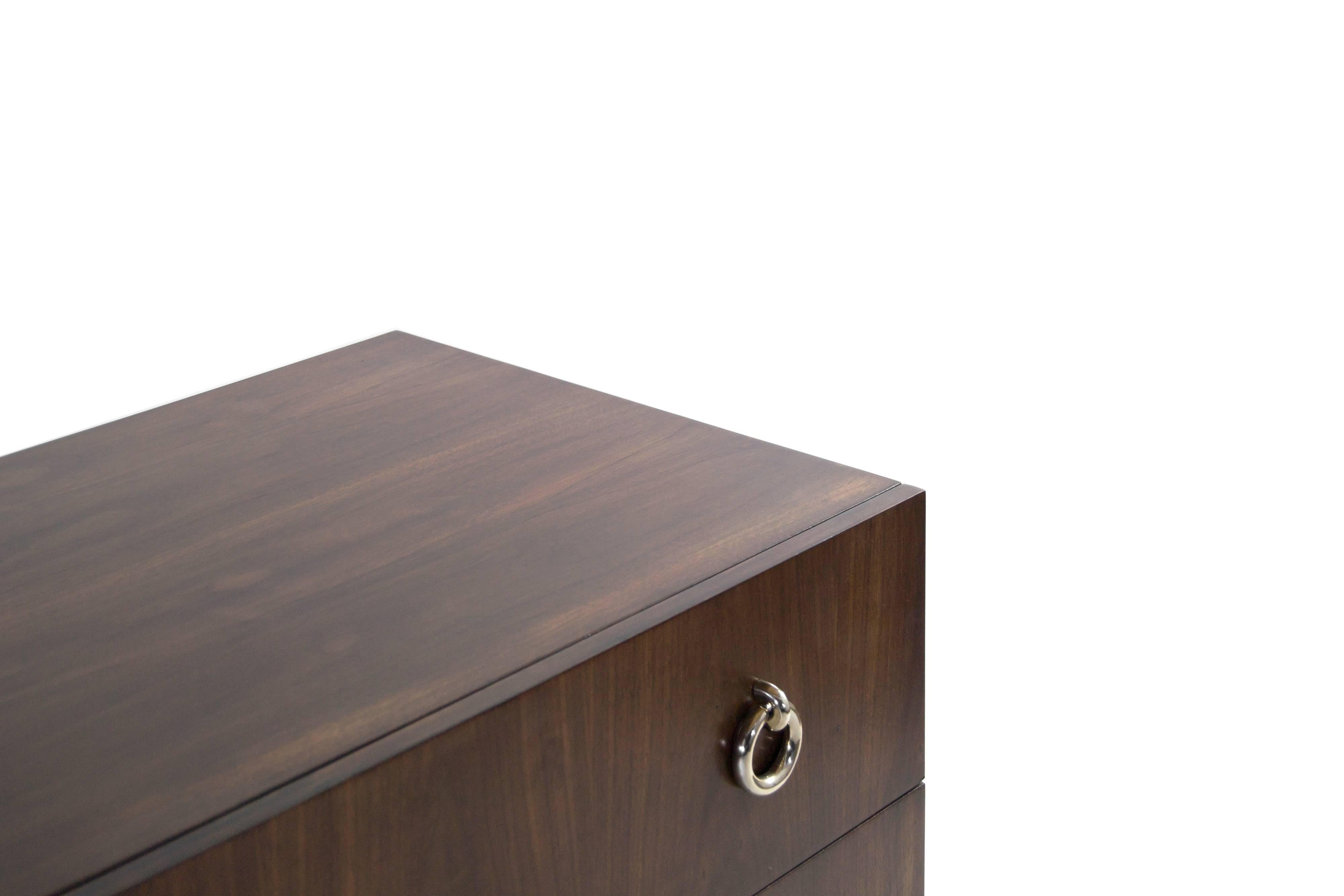 Walnut Chests of Drawers on Nickel Legs 3