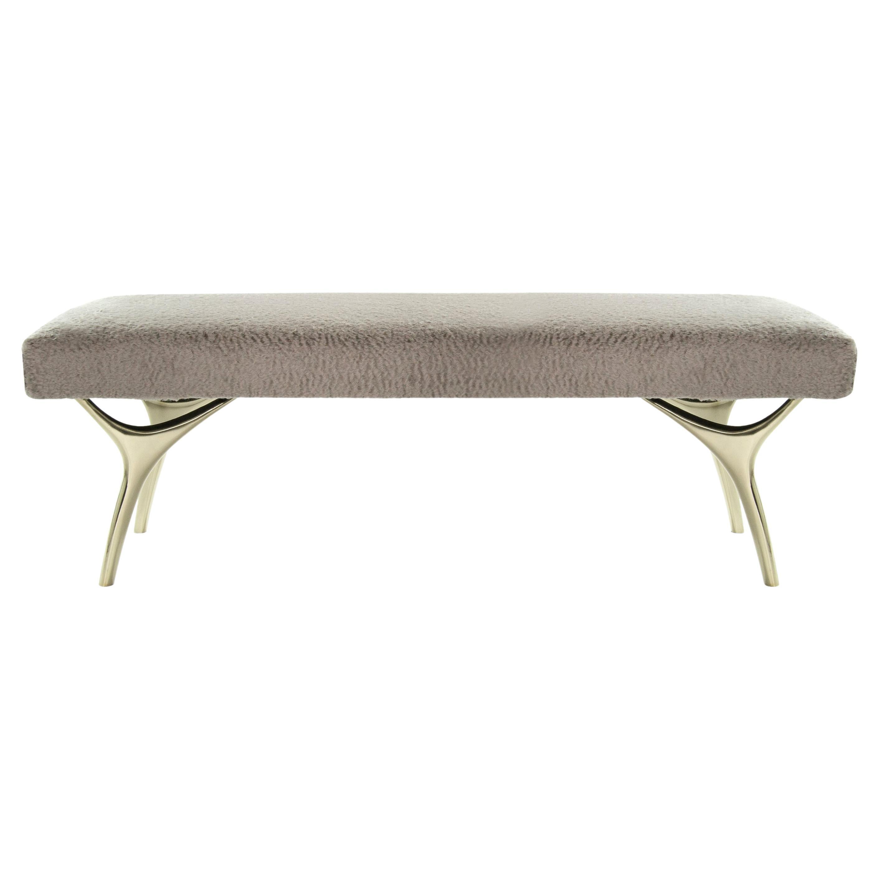 Crescent-Bank aus Messing von Stamford Modern