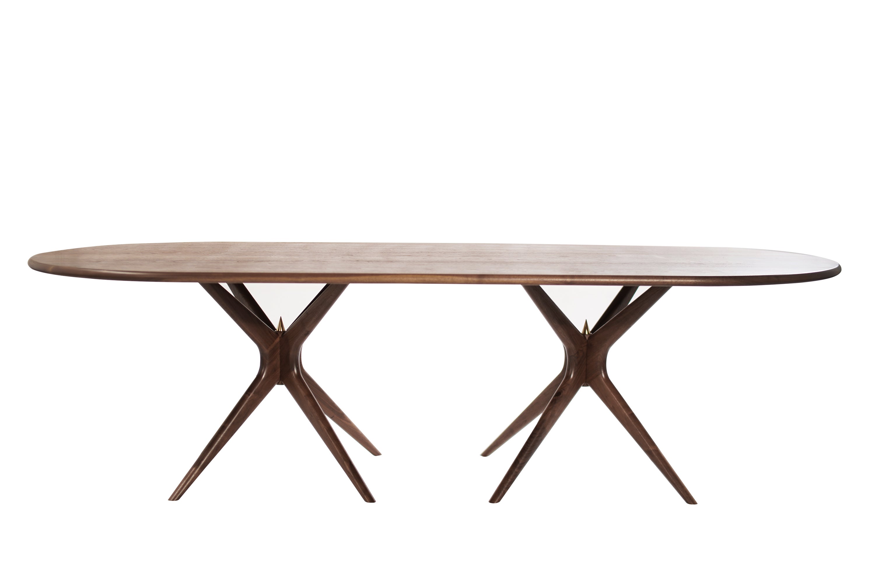 Table de salle à manger Gazelle en noyer version ovale par Stamford Modern