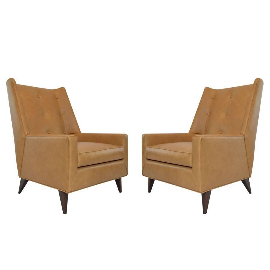 Early Wingback Lounge Chairs by Harvey Probber