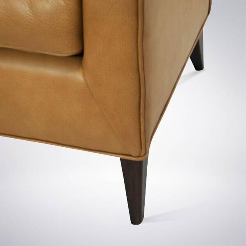 Leather Early Wingback Lounge Chairs by Harvey Probber