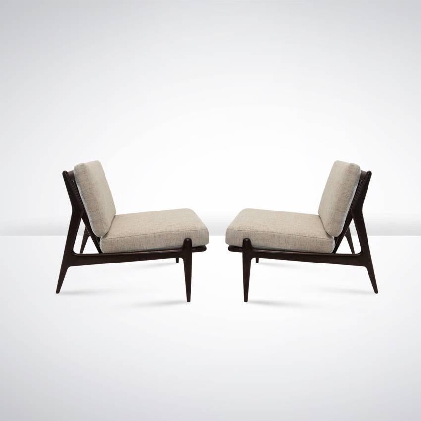 20th Century Poul Jensen for Selig Slipper Chairs, Denmark, 1950s