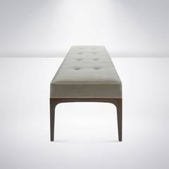 Extra Long Paul McCobb Style Bench in Olive Mohair