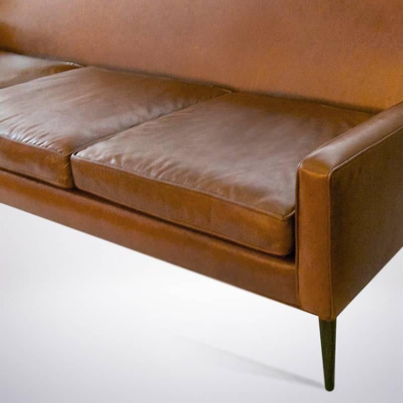 Paul McCobb for Directional Sofa in Cognac Leather 1