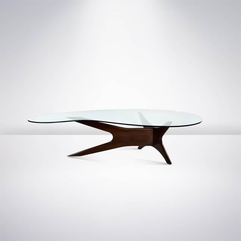 One of Adrian Pearsall's classics is the asymmetric cocktail table designed for Craft Associates. Newly refinished.