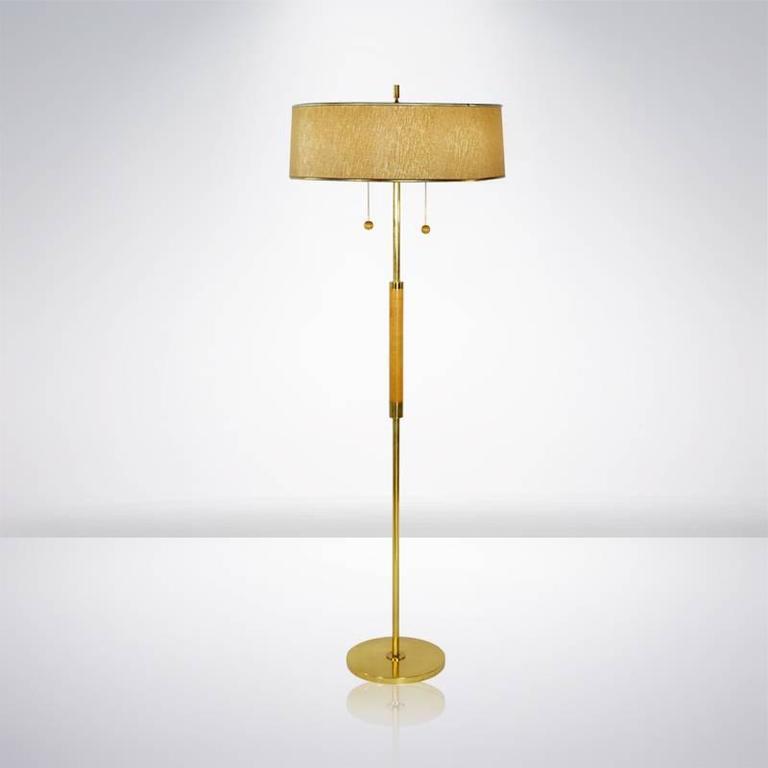Gerald Thurston For Lightolier Brass Floor Lamp