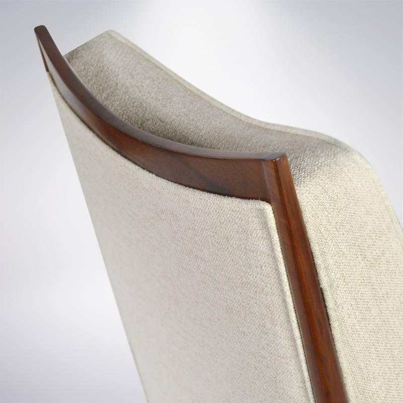 American Paul McCobb for Directional Walnut Framed Slipper Chairs, Model 1320