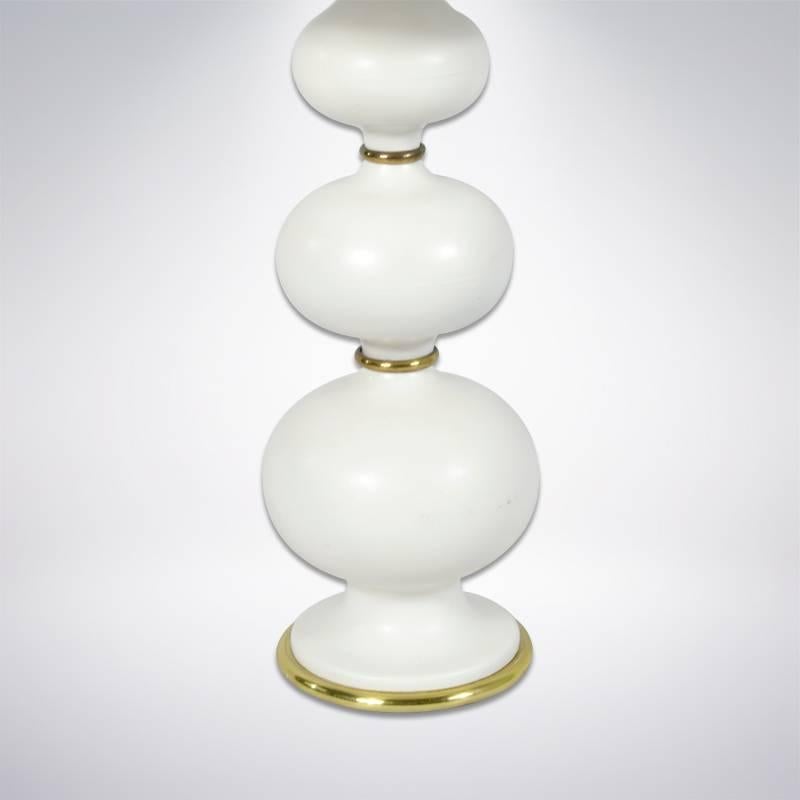 Brass Porcelain Table Lamp by Gerald Thurston for Lightolier