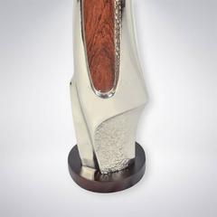 Pair of Sculptural Rosewood and Nickel Table Lamps by Maurizio Tempestini