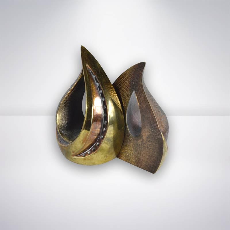 American Pair of Patinated Brass 