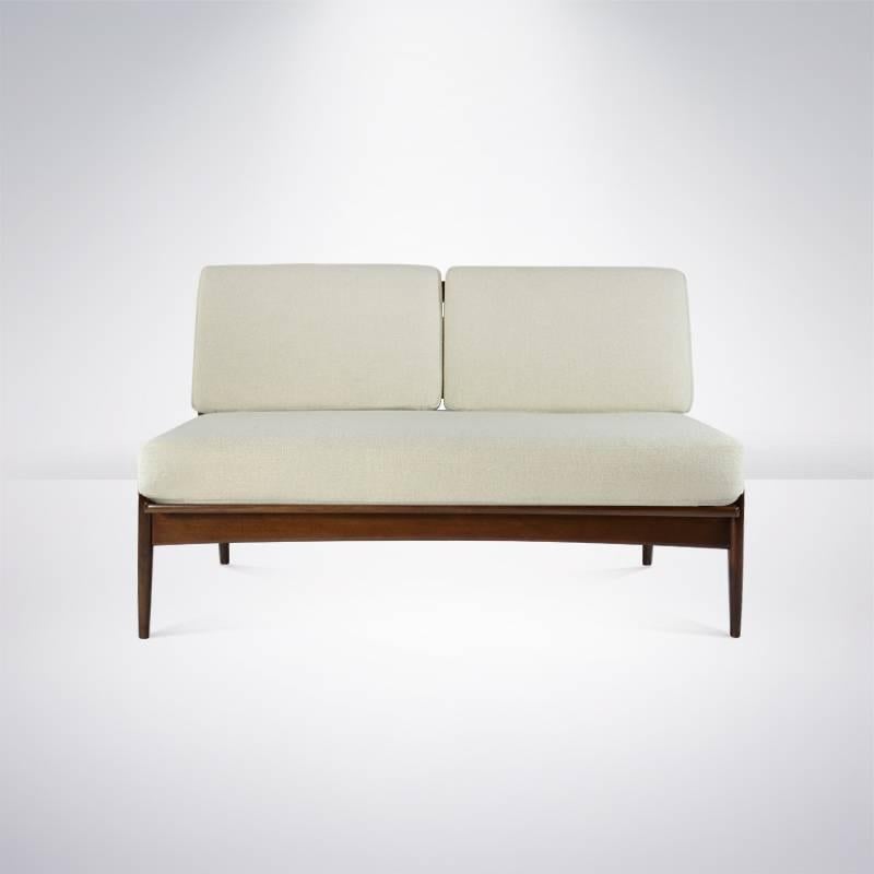Walnut Poul Jensen for Selig Armless Loveseat