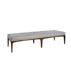 Vintage Extra Long Paul McCobb Style Bench in Grey Wool