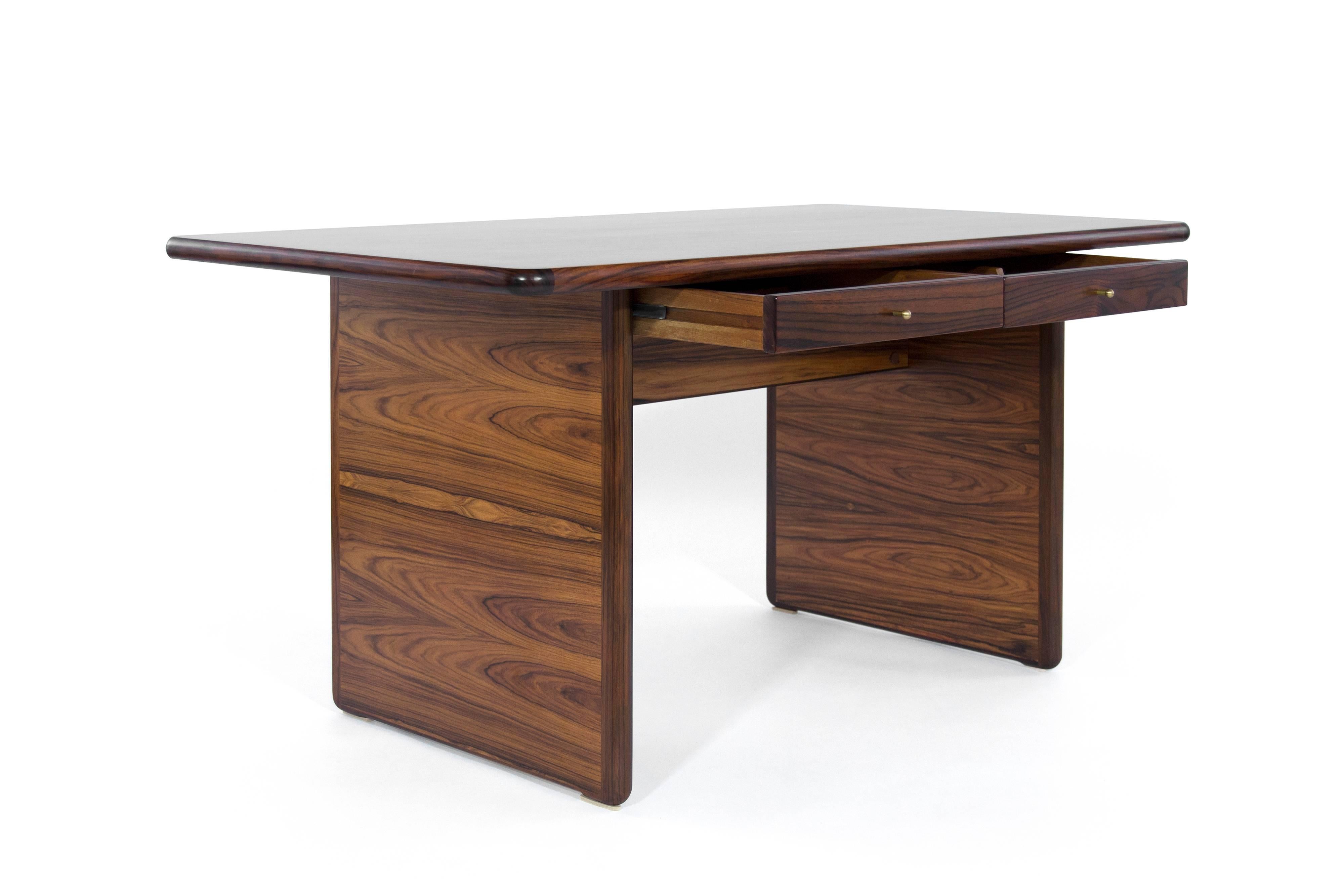 Danish Modern Rosewood Desk In Excellent Condition In Westport, CT