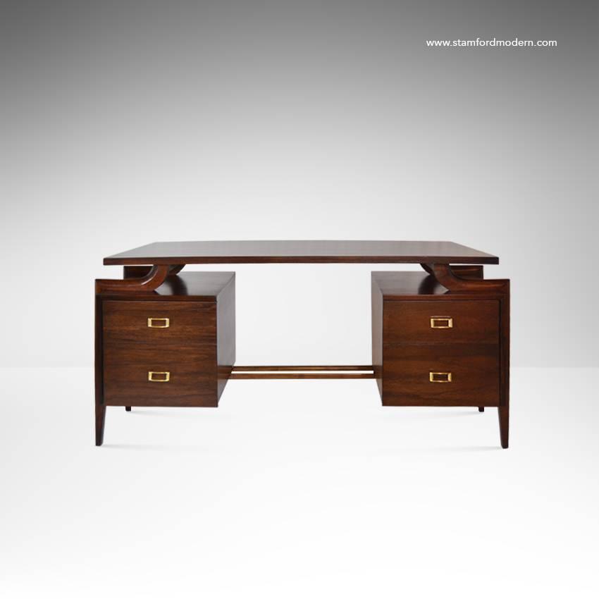 Executive Art Deco Style Mahogany Desk For Sale at 1stdibs