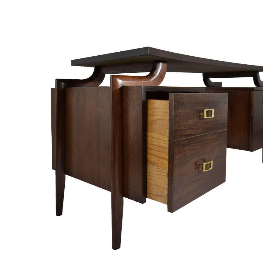 20th Century Executive Art Deco Style Mahogany Desk