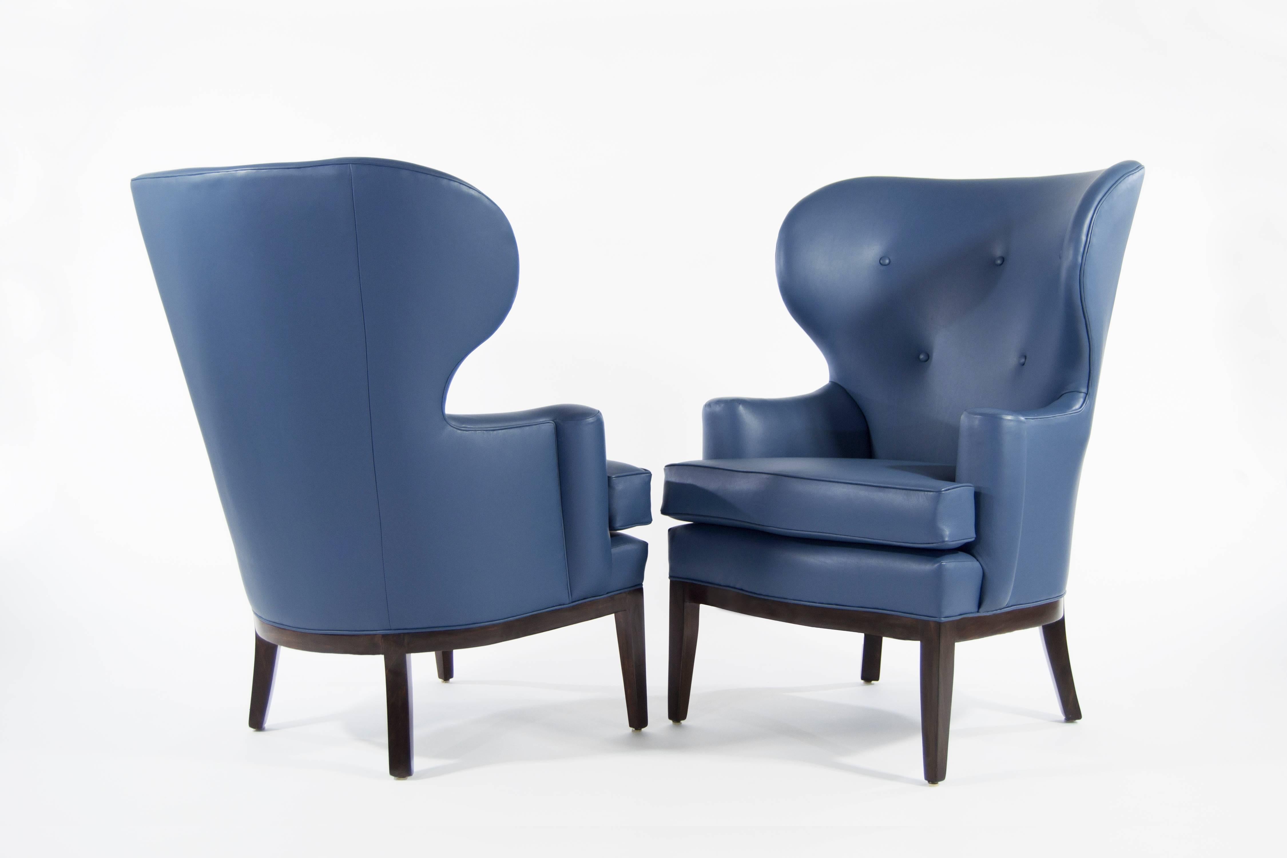 Mid-Century Modern Early Wingback Chairs by Edward Wormley for Dunbar, circa 1940s