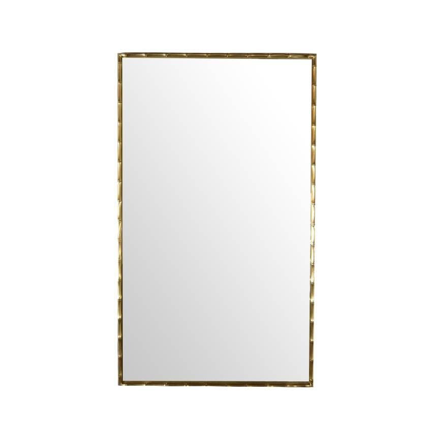 Mid-Century Modern Large Scale Linked Brass Frame Mirror, 1950s
