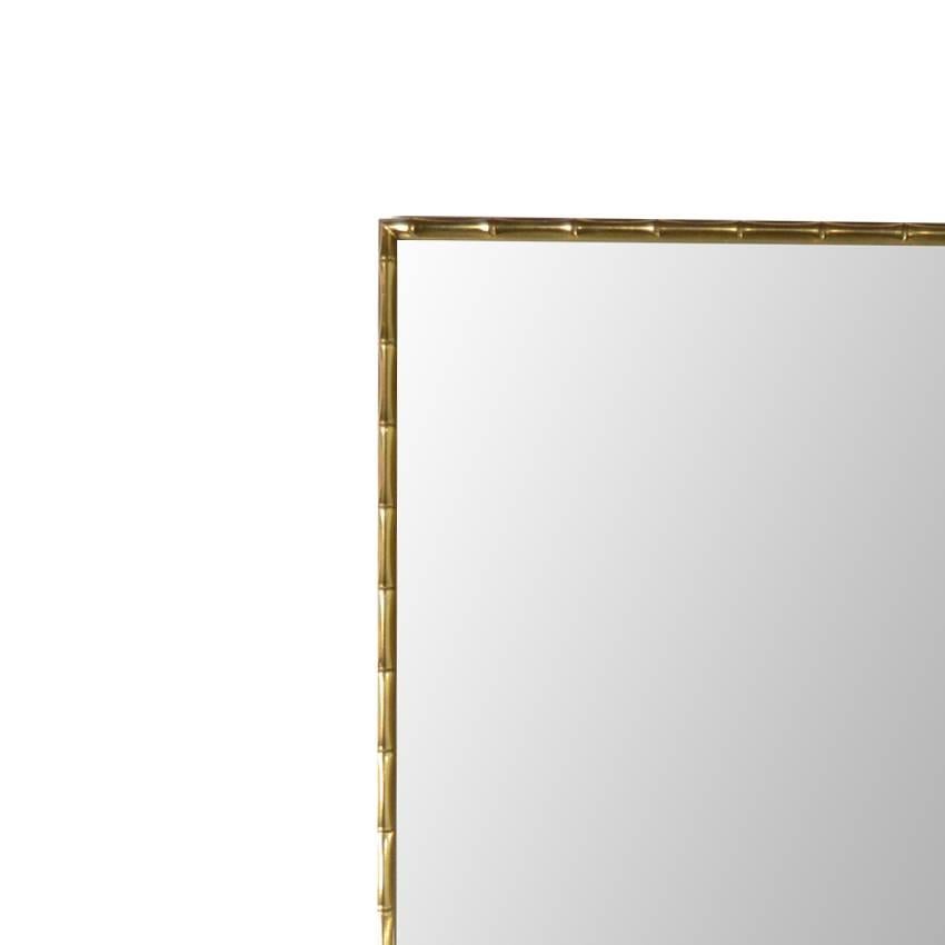 Stunningly rare, large scale patinated brass frame mirror. Original mirror in mint condition without any cracks, stains or chips.