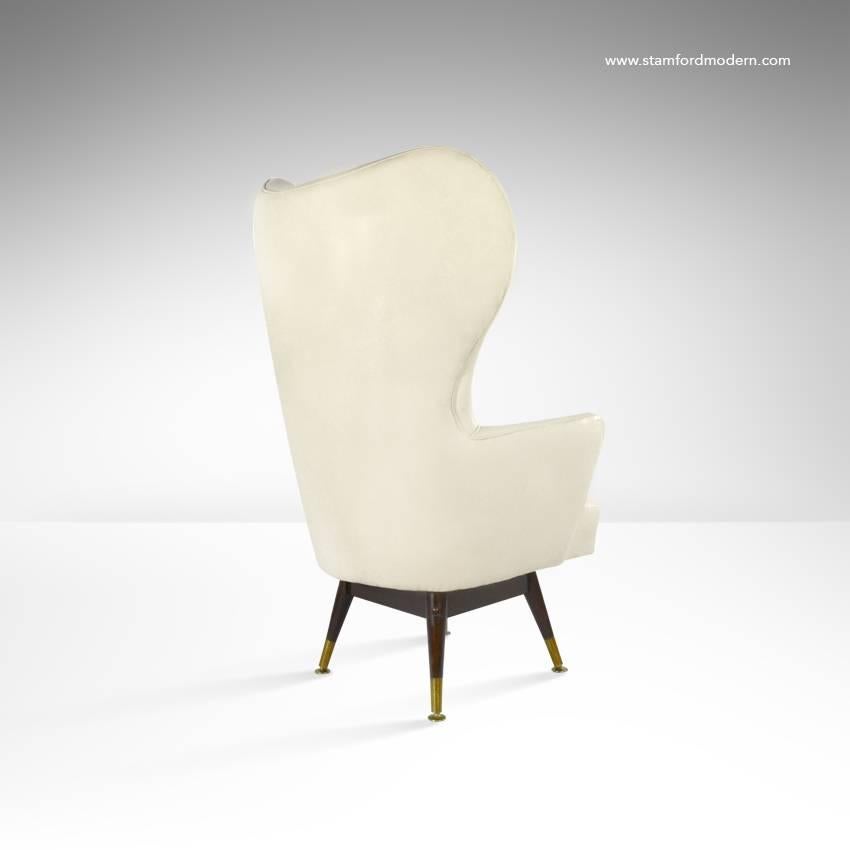 Mid-Century Modern Modernist Swivel Wingback Chair by Karpen of California