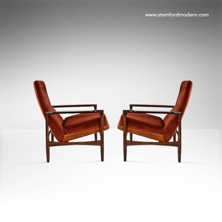 Mid-Century Modern Pair of Torbjørn Afdal for Selig Lounge Chairs