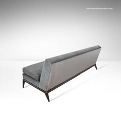 T.H. Robsjohn-Gibbings for Widdicomb Sofa in Grey Velvet