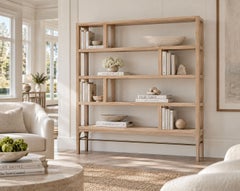 Linear Bookcase in White Oak by Stamford Modern