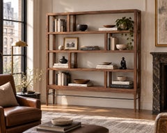 Linear Bookcase in Natural Walnut by Stamford Modern