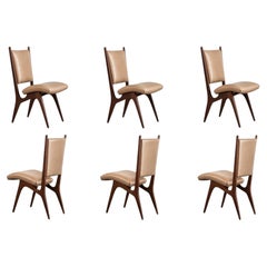 Set of Six Vladimir Kagan Sculpted Sling Dining Chairs, Model VK 101