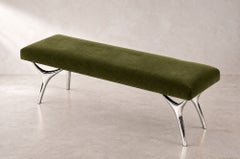 Crescent-Sitzbank Serie 60 in Nickel von Stamford Modern