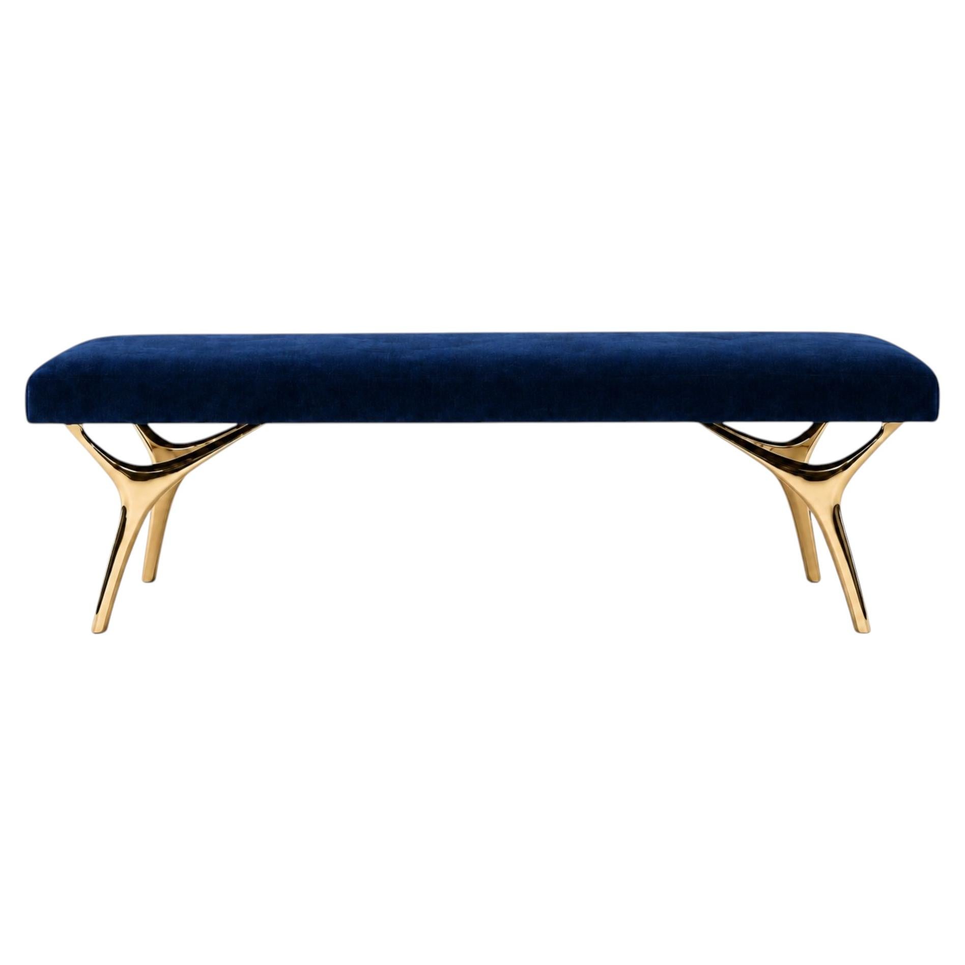 Crescent Bench Series 60 in Brass by Stamford Modern