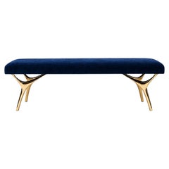 Crescent Bench Series 60 in Brass by Stamford Modern