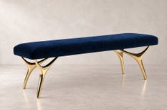 Crescent Bench Series 60 in Brass by Stamford Modern