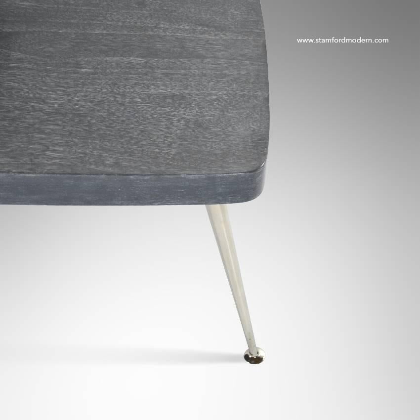 20th Century Pair of Atomic Era Sculptural Side Tables in Grey Ceruse, 1955