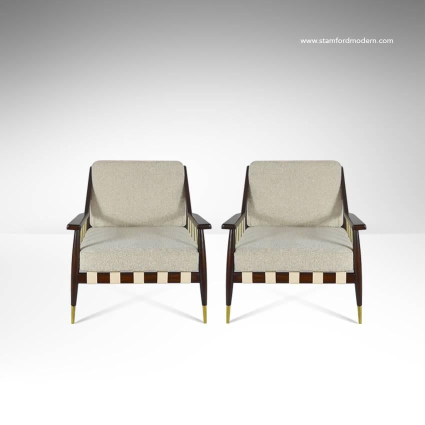 Rare pair of lounge chairs by Swedish born designer Edmond J. Spence for 