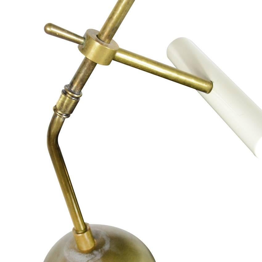 20th Century Italian Counter Weight Brass Table Lamp Attributed to Roberto Menghi For Sale
