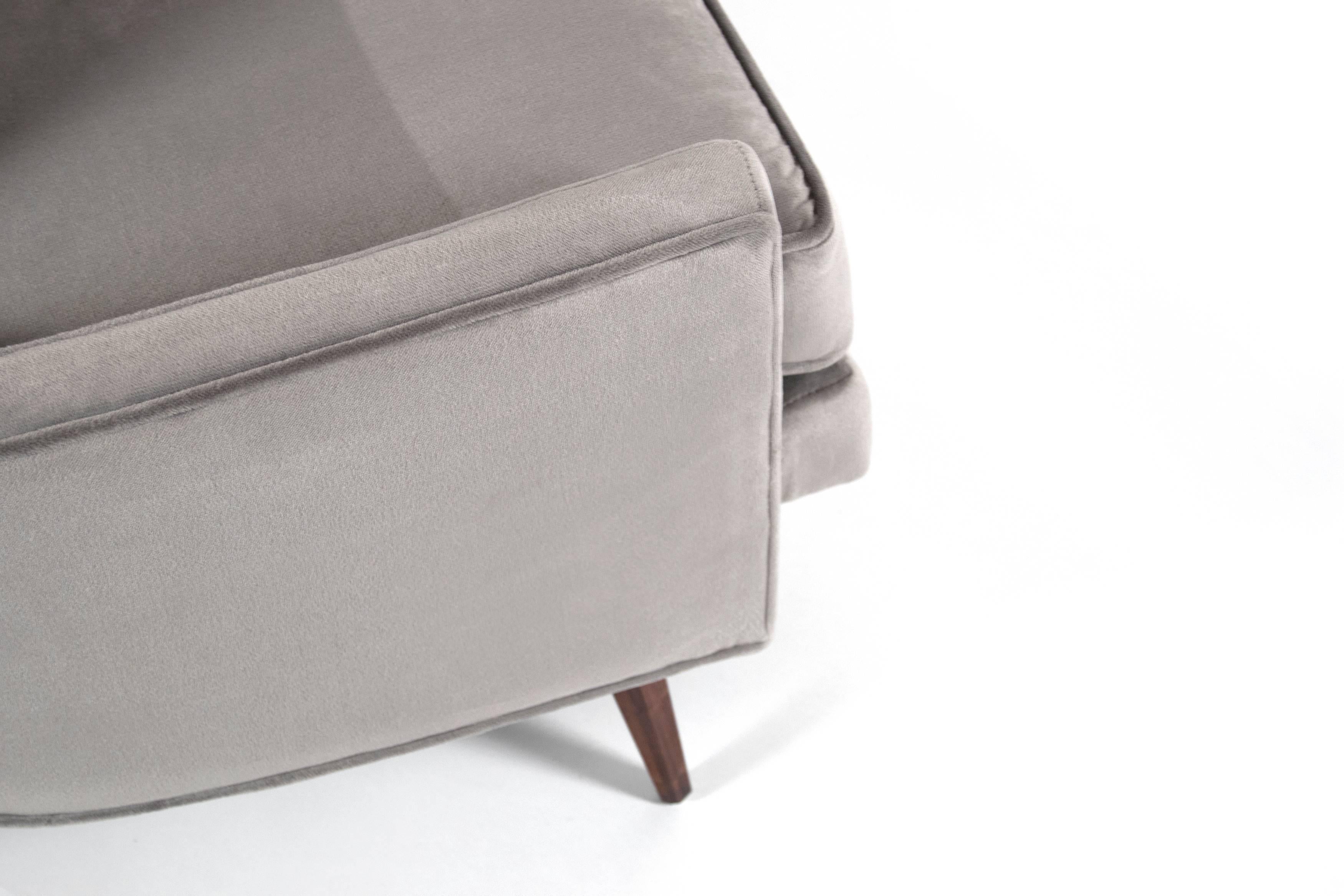 Mid-Century Paul McCobb Style Lounge Chairs in Grey Velvet 2