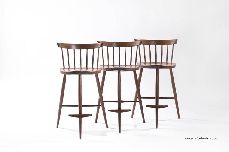 Set of Three Mira Bar Stools by Nakashima For Sale at 1stdibs